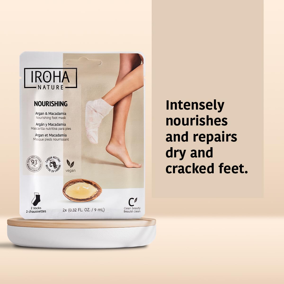 Nourishing Foot Mask Socks - Argan & Macadamia Oil | 15 Pairs | Intensive Treatment for Dry, Dehydrated Feet