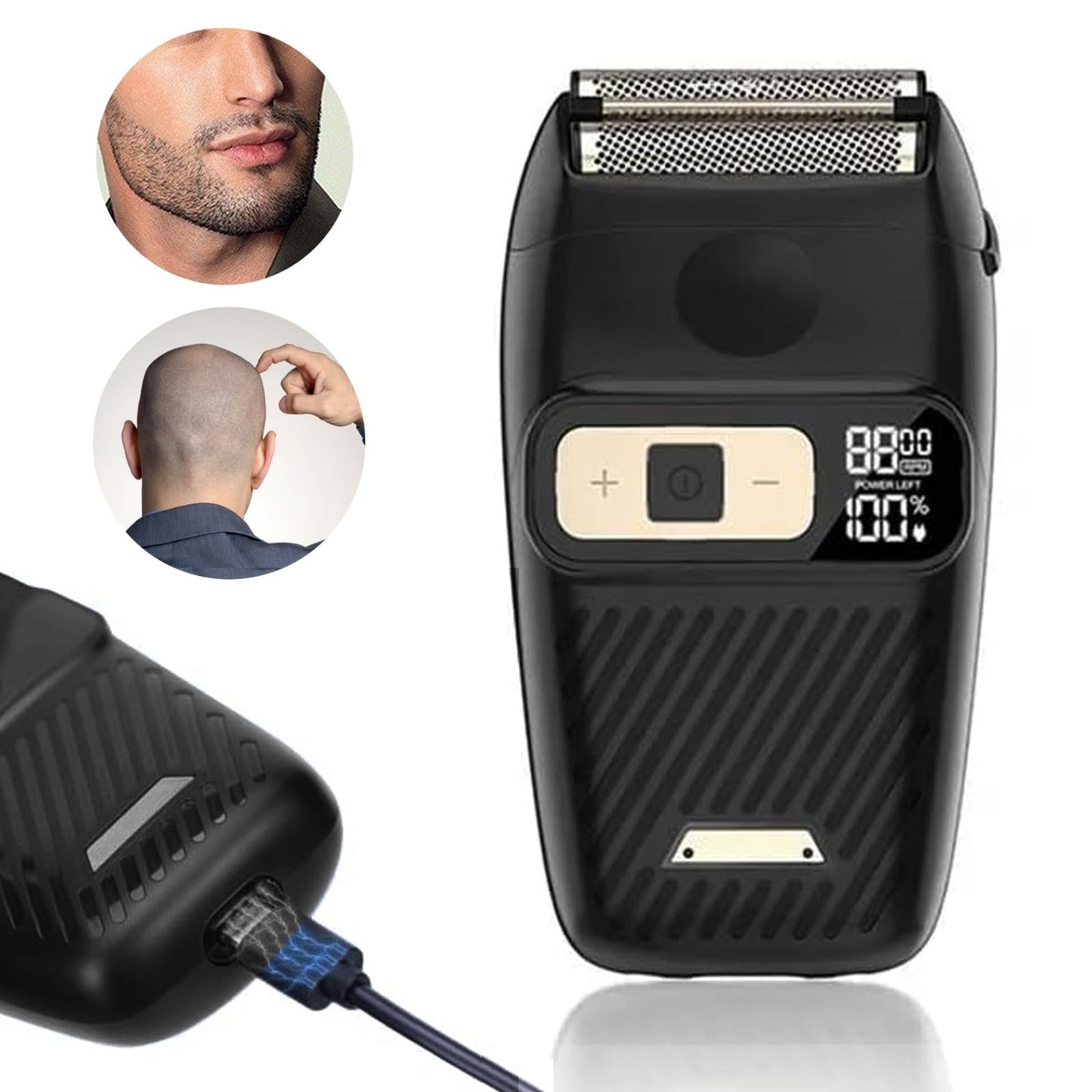 Foil Shaver Electric Razor for Men Electric Foil Shavers for Men Portable Travel Waterproof Wet Dry LED Display Cordless Beard Trimmer 3 Adjustable Speeds Long Battery Rechargeable IPX6