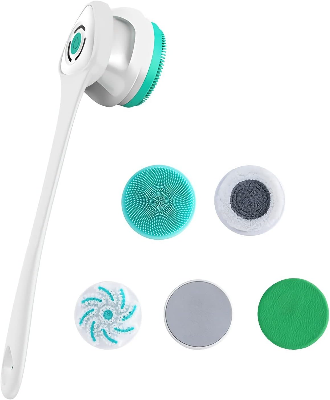 Electric Shower Brush - 5-in-1 Body Scrubber & Facial Exfoliator | White Color