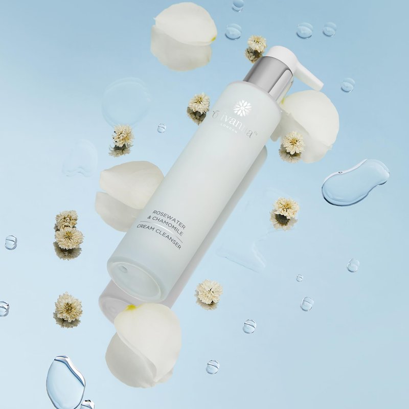 Olivanna Rosewater and Chamomile Cream Cleanser - Omega Rich Face Wash - Gentle and Hydrating without Stripping Essential Oils - 3.3 oz