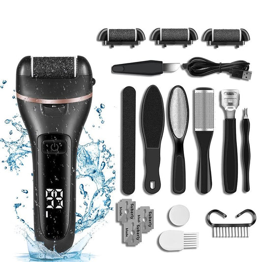 Electric Foot Callus Remover, Foot Polisher for Feet with Rechargeable Waterproof Professional Pedicure Kit, Black, 20 Count (Pack of 10)