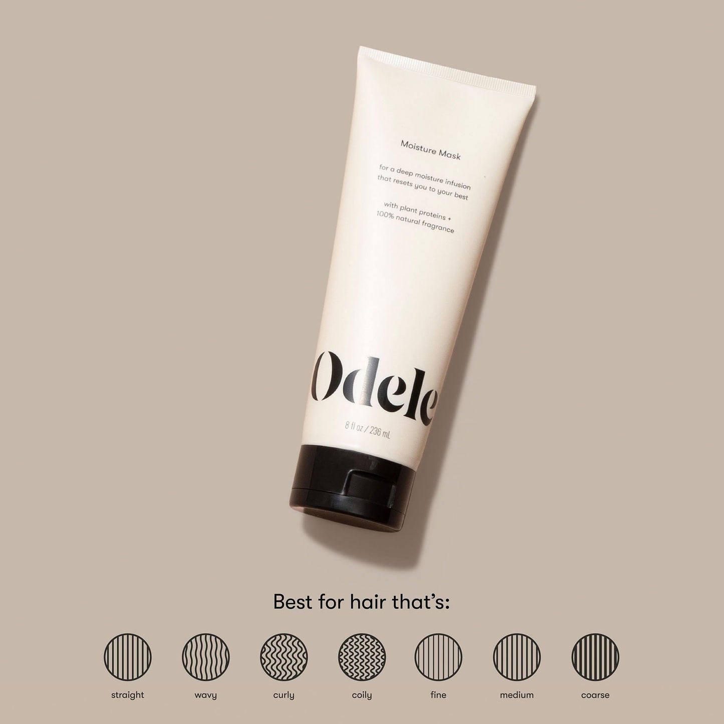Odele Moisture Hair Mask, Conditioner Treatment with Jojoba and Argan Oils for All Hair Types + Textures, 8 Fl Oz