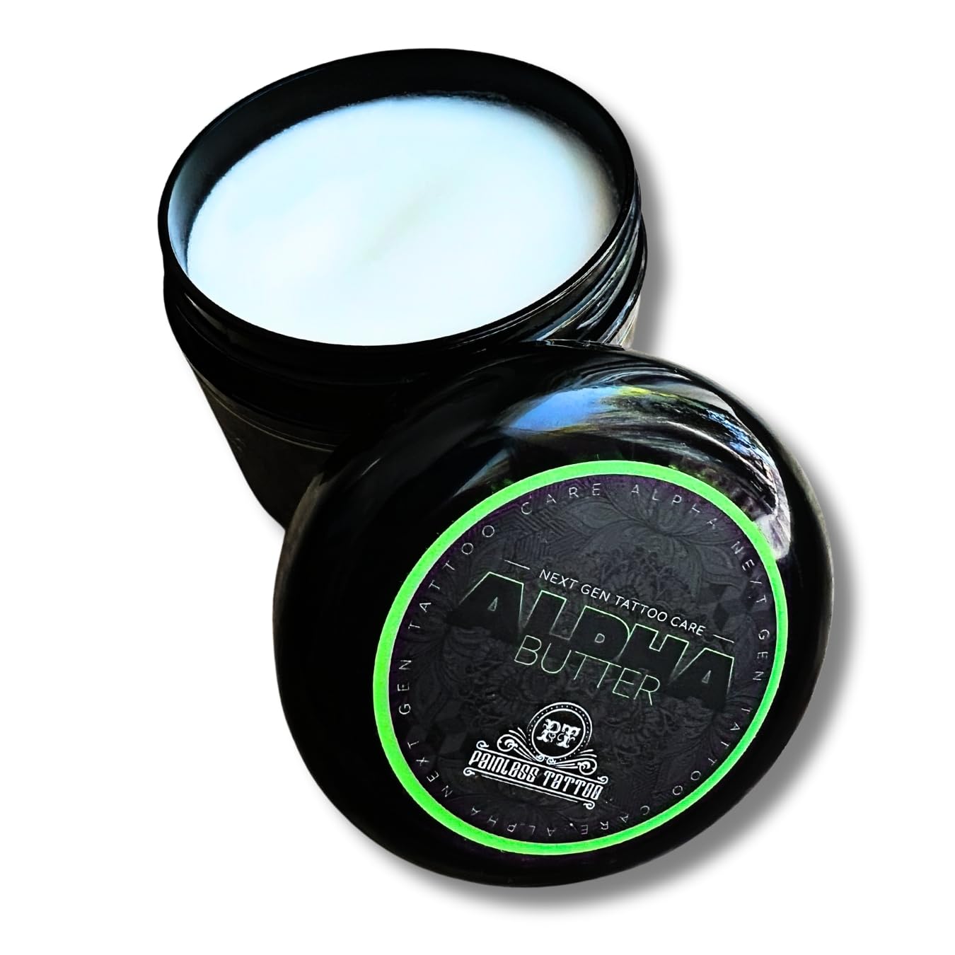 Alpha Butter - Premium Tattoo Aftercare Product - Promotes Faster Healing - Renew and Revitalize Your Tattoos (Two 4oz Tubs)