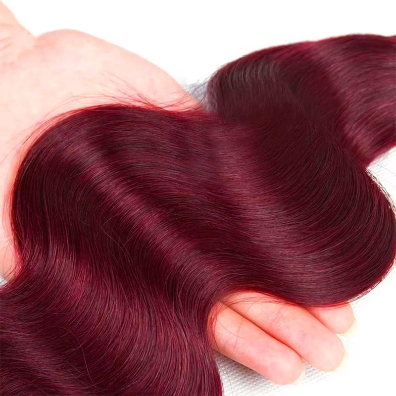 Burgundy Bundles Human Hair 99j Body Wave Bundles 20 inch Red Bundle Dark Burgundy Body Wave Bundle 300g