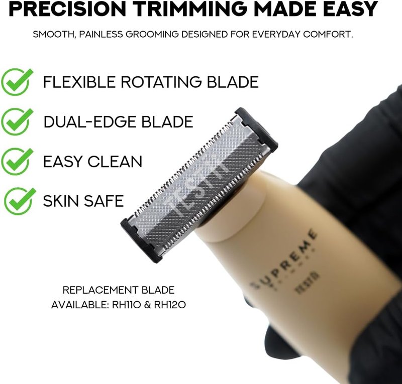 Men's Ball Trimmer & Body Groomer - Waterproof, Skin-Safe Blade | USB-C Fast Charge, 90 Min Runtime