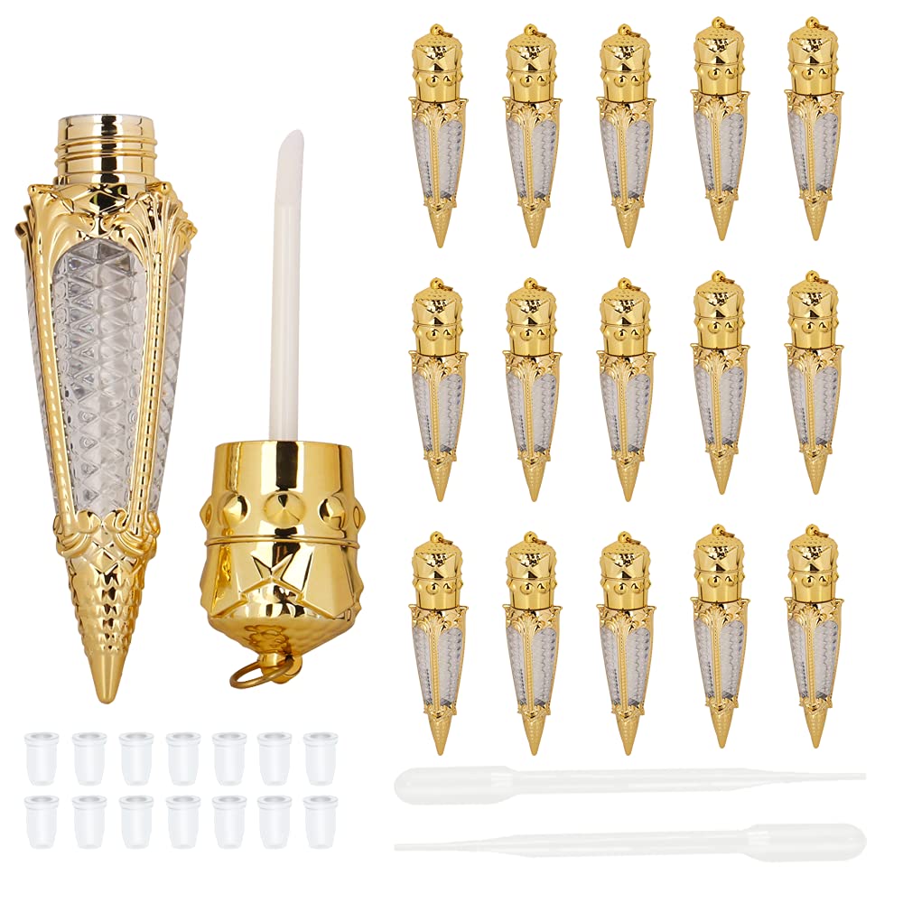 15PCS Empty Golden Crown 4ML Lip Gloss Tubes - DIY Lip Gloss Containers for Custom Blends
