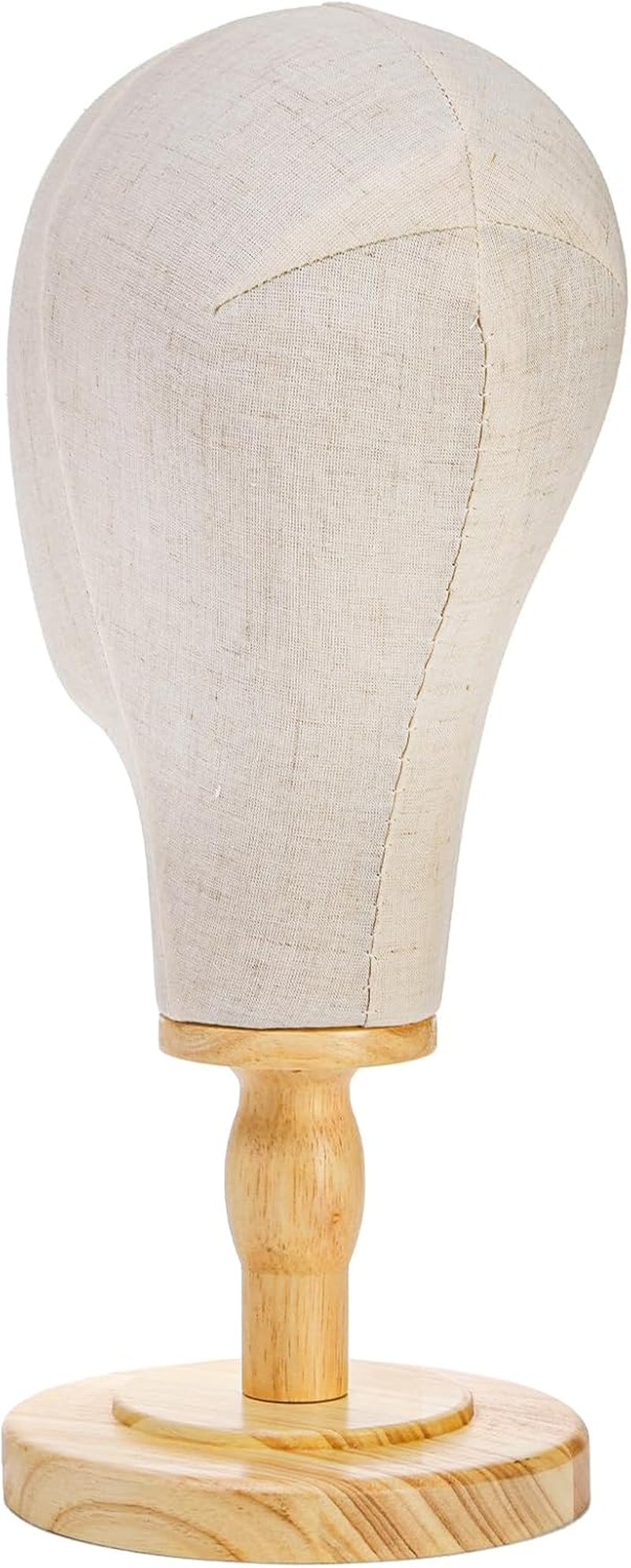 21 Inch Mannequin Head - Canvas Wig Stand with Detachable Wood Base | Ideal for Hats, Headdresses, and Wig Making