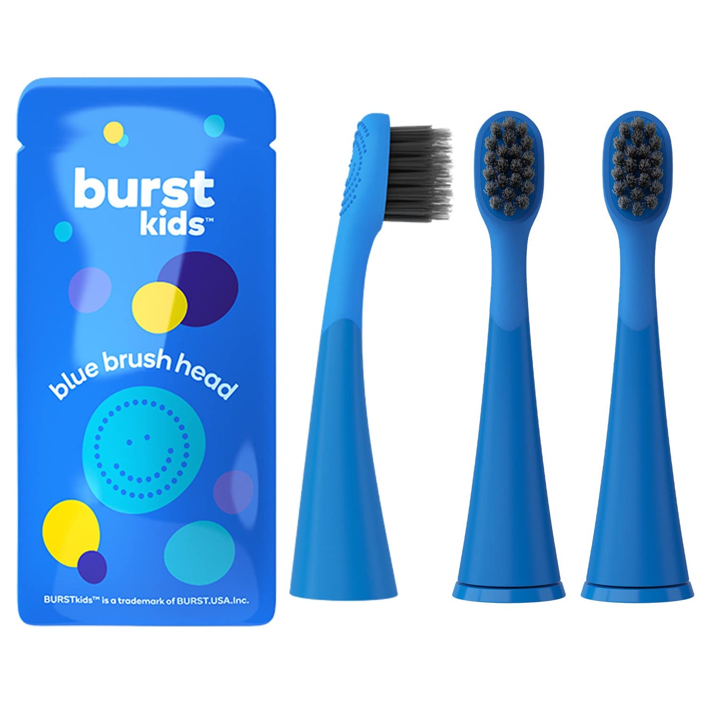 Genuine BURST Kids Electric Toothbrush Replacement Heads - Ultra Soft Bristles | Blue | 3-Pack for 9 Months Supply