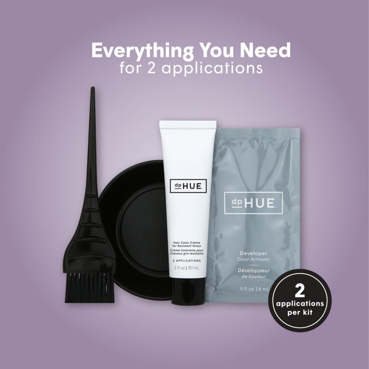 dpHUE Root Touch-Up Kit for Resistant Grays, Light Brown - Permanently Cover Difficult, Stubborn Gray Hair - 2 Applications Included - Vegan & Leaping Bunny Certified