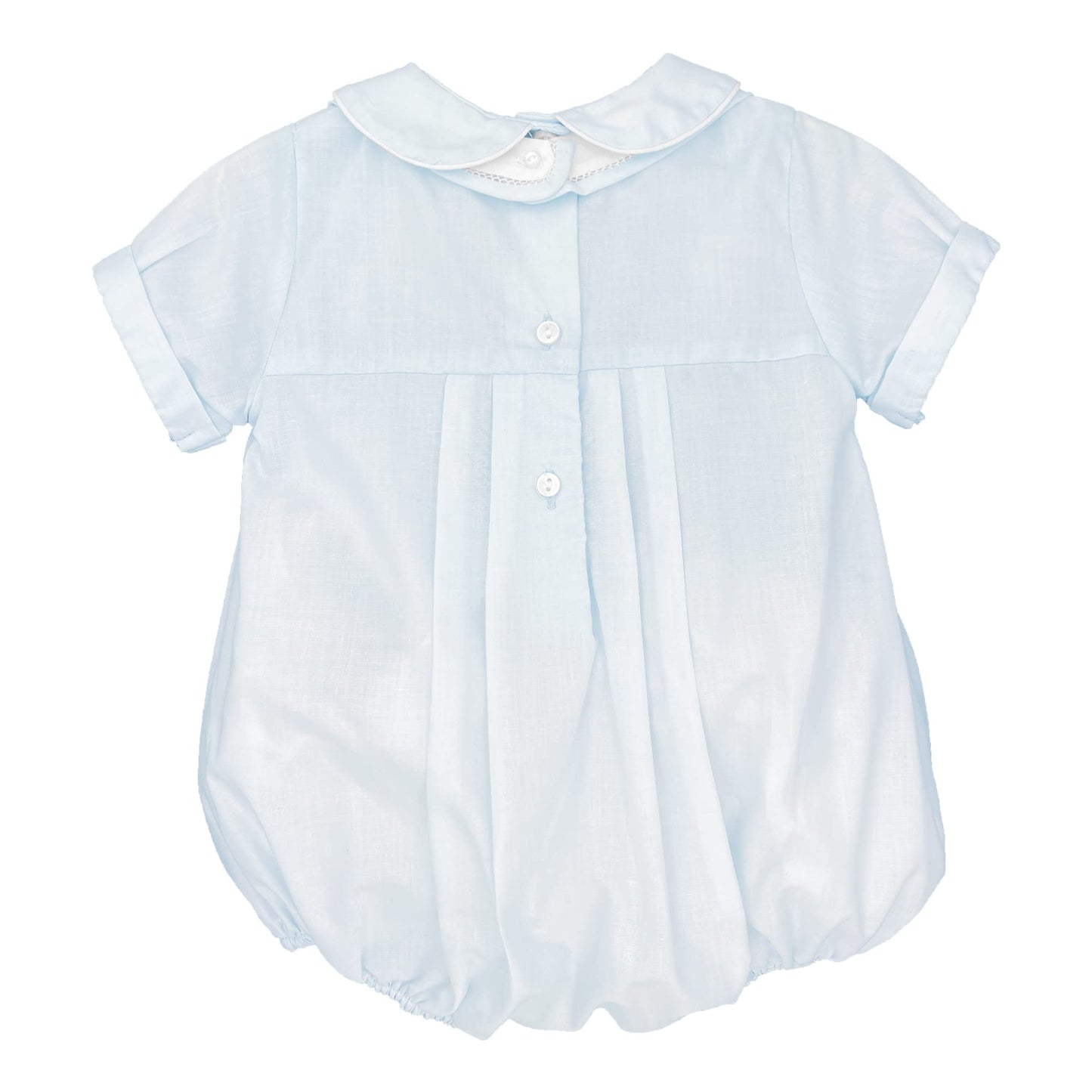 Petit Ami Baby Boys' Romper with Embroidered Sailboat Bib, Newborn, Blue