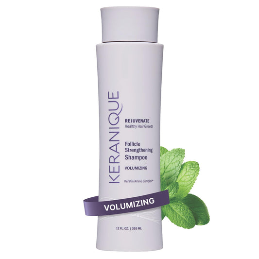 Keranique Volumizing Shampoo for Hair Repair, Growth & Thinning Hair Support – Keratin, Biotin, Menthol & Niacinamide, Anti-Breakage, Lightweight Strengthening Formula 12 Oz - Keratin Amino Complex™
