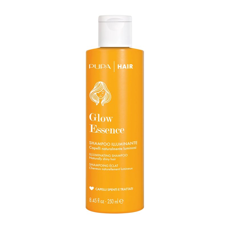 Pupa Milano Glow Essence Illuminating Shampoo - Shampoo for Dull and Color Treated Hair - Boosts Strength, Moisturizes, and Enhances Shine - 8.45 oz