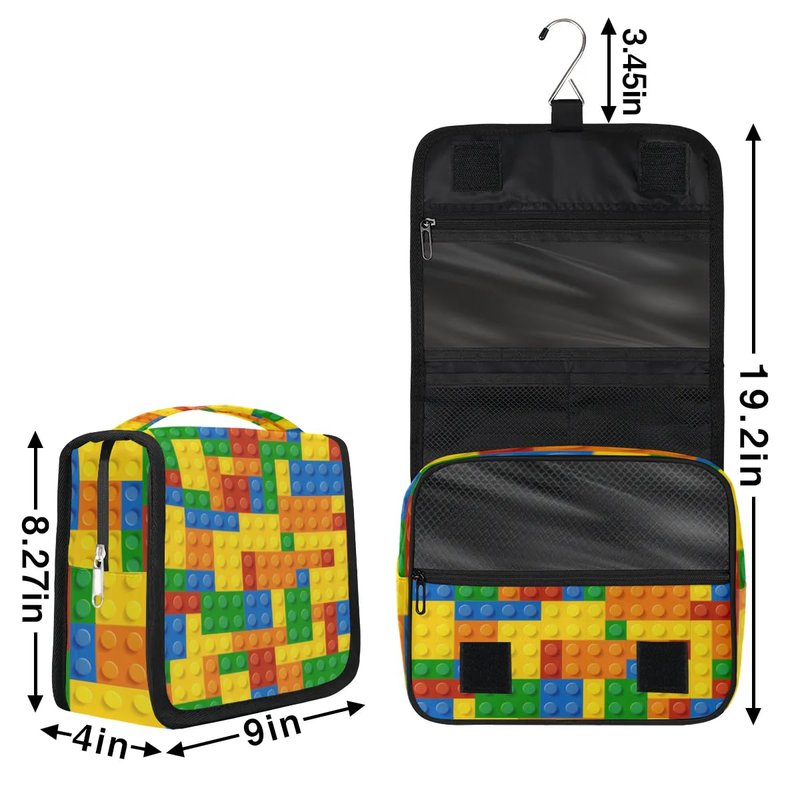 PATTERNFUL Video Game Hanging Travel Toiletry Bag for Kids, Women Cosmetic Organizer Makeup Bag Pouch Men Shaving Dopp Kit Shower Bag With Sturdy Hook