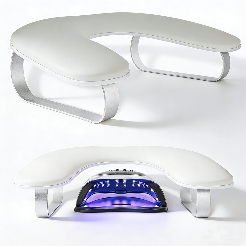 Arm Rest for Nails Tech 10° Inclined, U-Shaped Nail Hand Rest Manicure Arm Rest Stand with Silver Aluminum Alloy Holder Non-slip