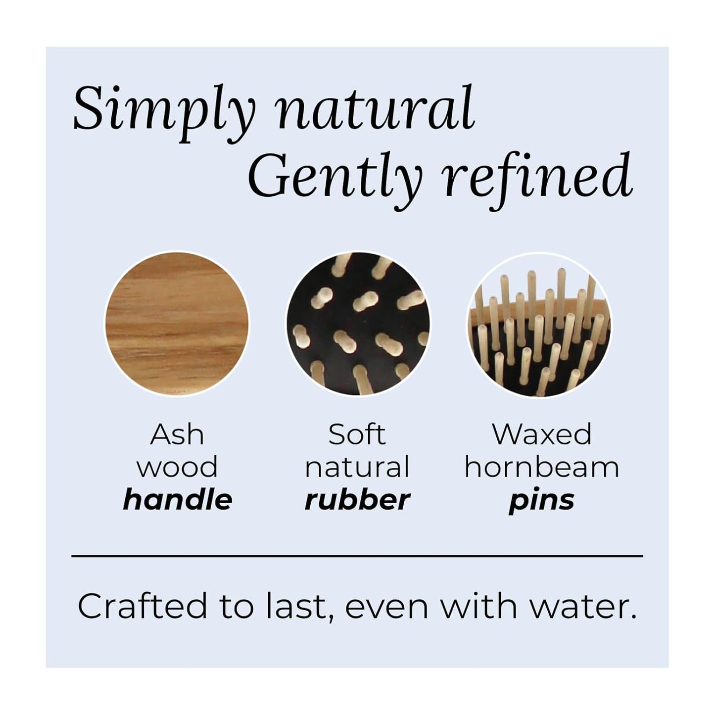 Scalp Massage Brush - Handmade Ash Wood Hair Growth Stimulator | Vegan & Sustainable - 8.5 x 5 cm