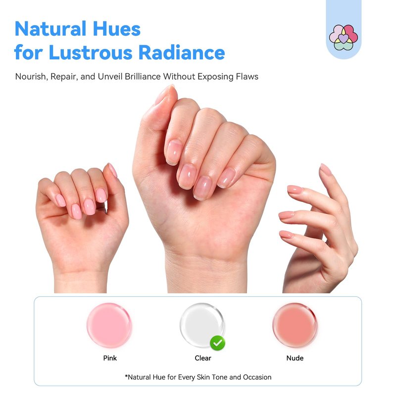 SAVILAND Clear Nail Strengthener 15ml: Fast Air Dry Natural Nail Growth for Damaged Nails Transparent Nail Polish Strengthening Repair Weak & Thin Nails Treatment with Castor Oil Vitamin E Women Gift