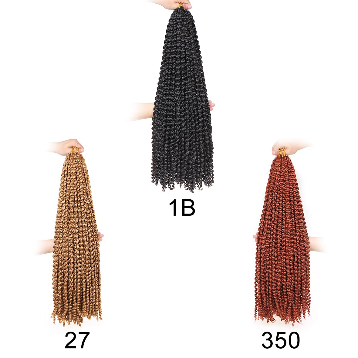 Copper Red Passion Twist Crochet Hair - 30 Inch Water Wave Extensions for Butterfly Locs | Synthetic #350
