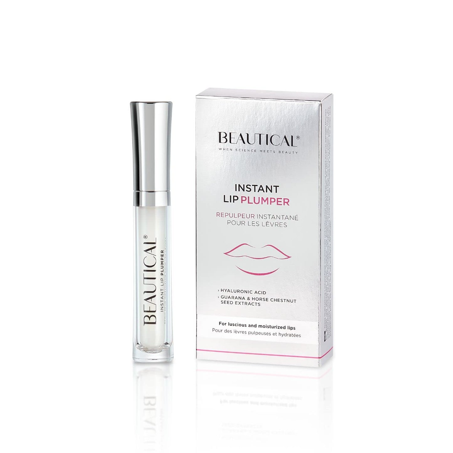 BEAUTICAL Instant Lip Plumper, Hydrating Lip Serum with Hyaluronic Acid, Guarana & Horse Chestnut Extract, Non-Sticky Moisturizing Lip Plumping Gloss, Anti-Aging Lip Care, 5ml