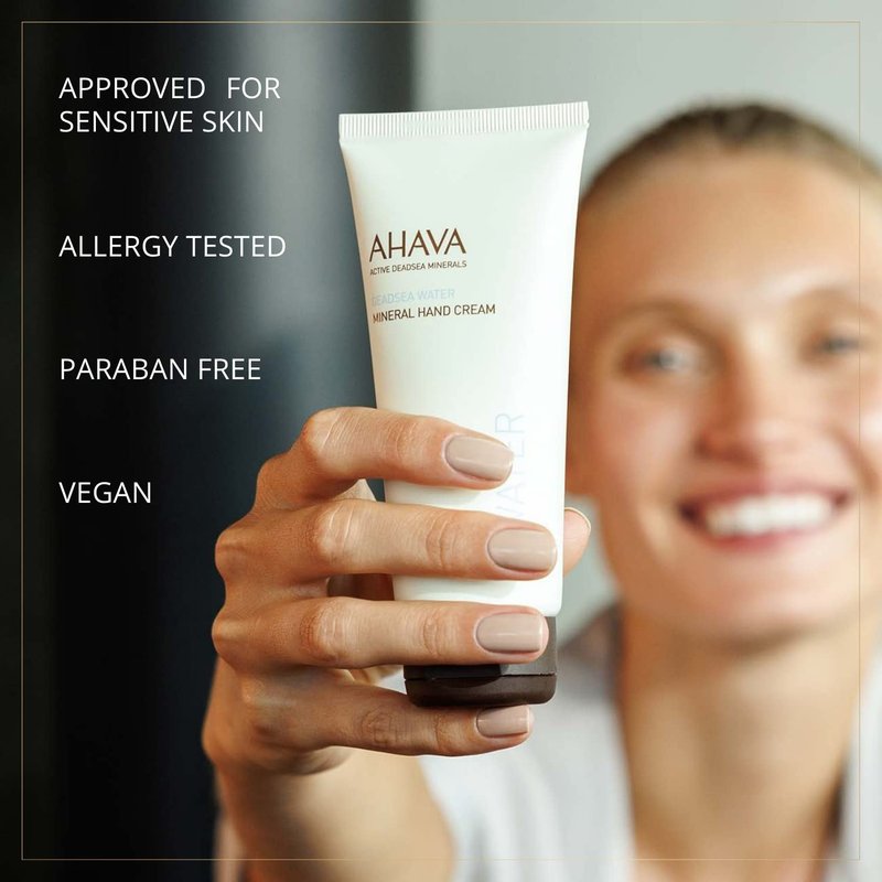 AHAVA Dead Sea Water Hand Cream - Fast-Absorbing Moisturizer for Dry, Cracked Hands | Enriched with Osmoter & Witch Hazel