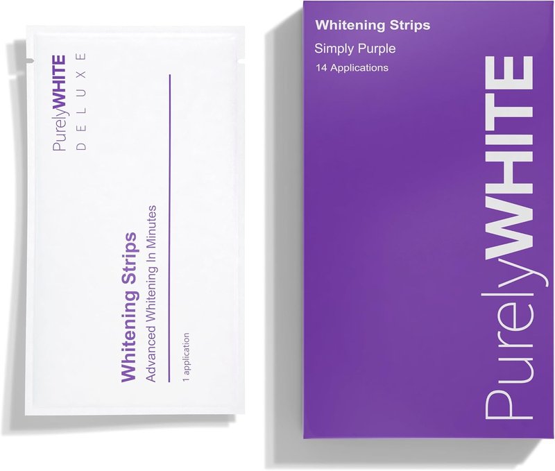Purple Teeth Whitening Strips - Enamel Safe, Peroxide-Free, Deep Stain Removal | 28 Strips