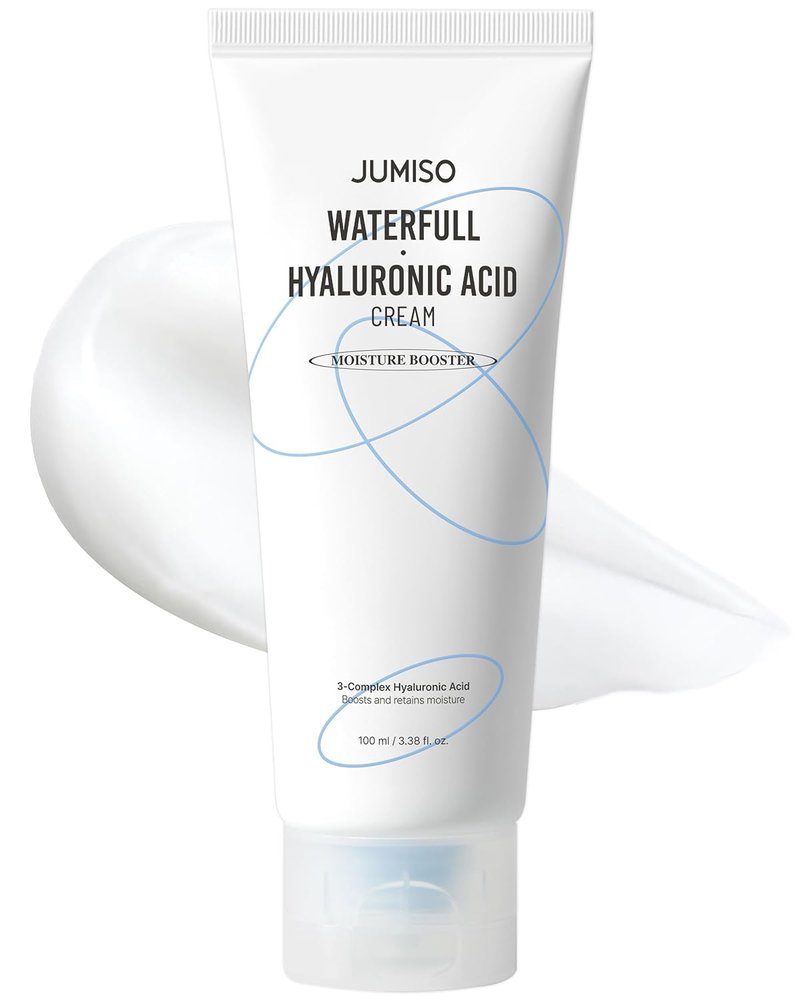 JUMISO Waterfull Hyaluronic Cream - Deep Hydrating Korean Face Moisturizer with 3-Complex Hyaluronic Acid | Vegan, Fragrance-Free, 3.38 oz.