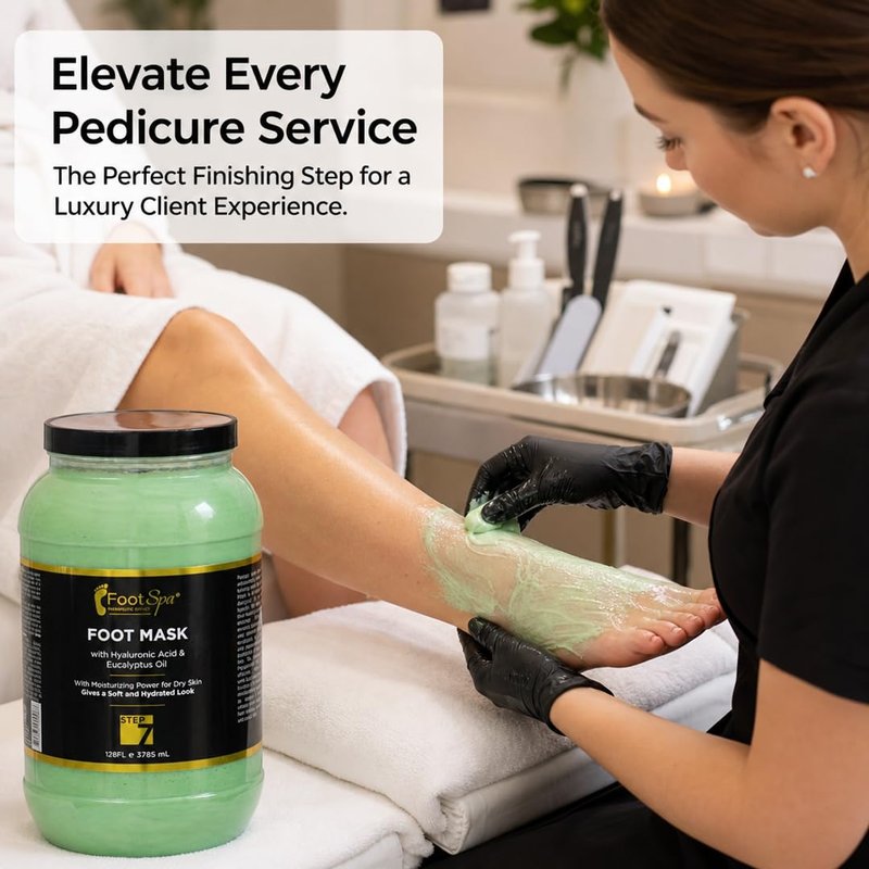 FootSpa Professional Pedicure Treatment - Medical-Grade Dermal Recovery Mask with Luxury Actives at Industrial Scale, Repairs Skin Barrier for Instant Wow Softness, 128 Oz / 1 Gallon