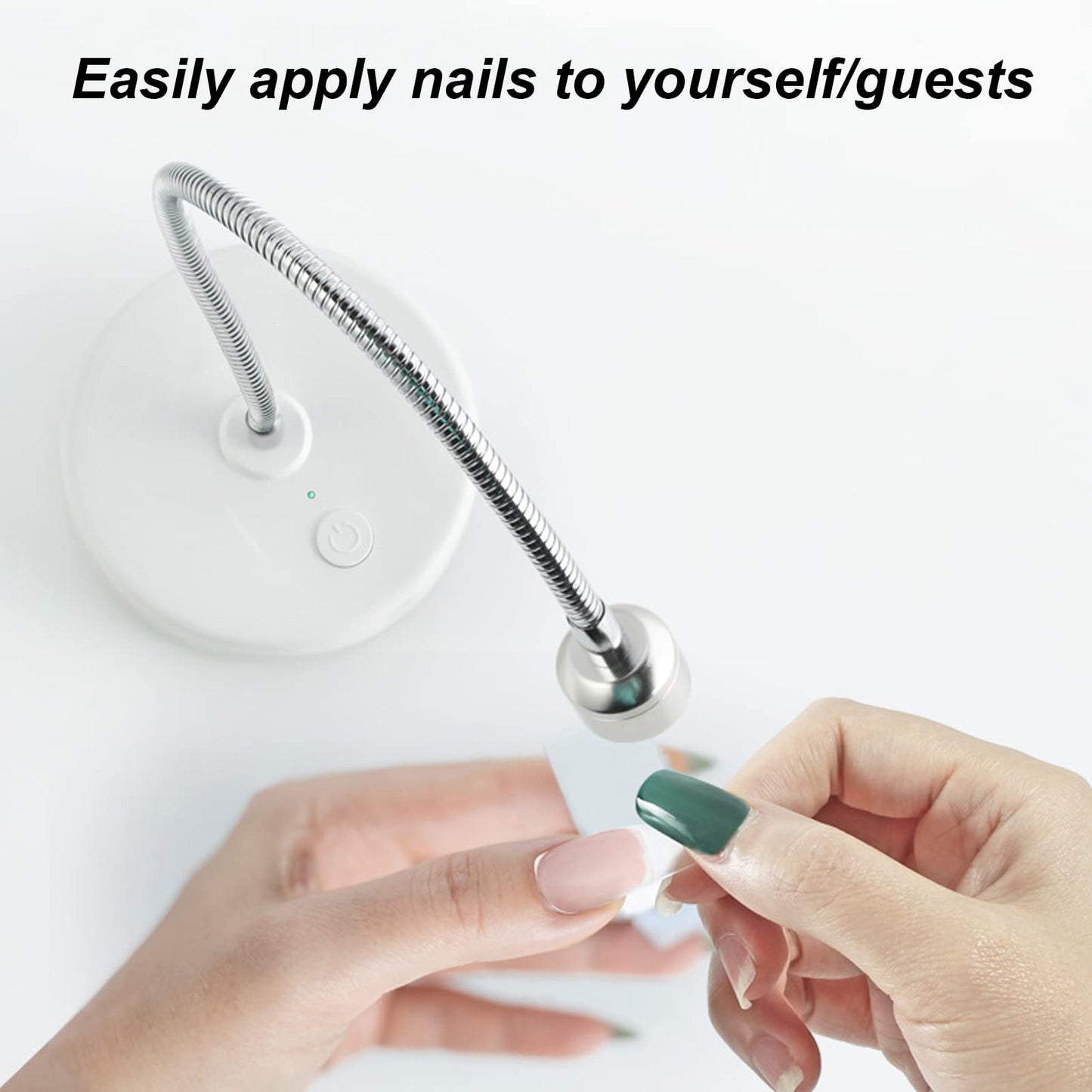 Gel Polish Dryer, LED Nail Lamp 3W Quick Drying Curing Machine with Adjustable Light Hose, Built in Battery for Home Salon Manicure
