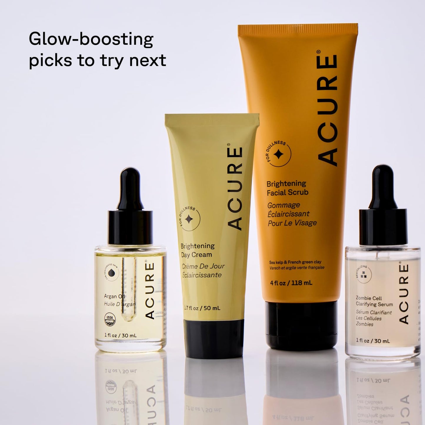Acure Resurfacing Glycolic Acid Cleanser - Exfoliating Face Wash for Brightening & Anti-Aging | Vegan, 4 fl oz