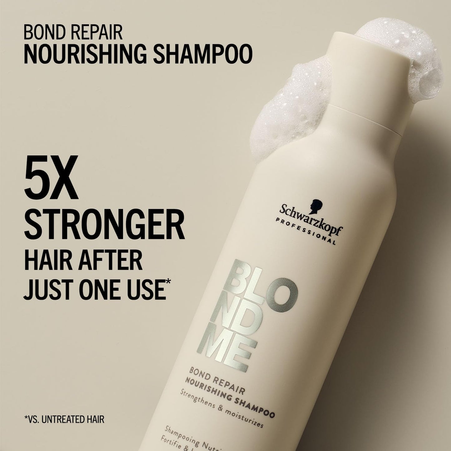 BlondMe Bond Repair Nourishing Shampoo for Blonde Hair, 33.8 Fl Oz | Adds Moisture and Softness | Strengthens, Repairs, & Prevents Breakage |For Blonde, Lightened, & Grey Hair
