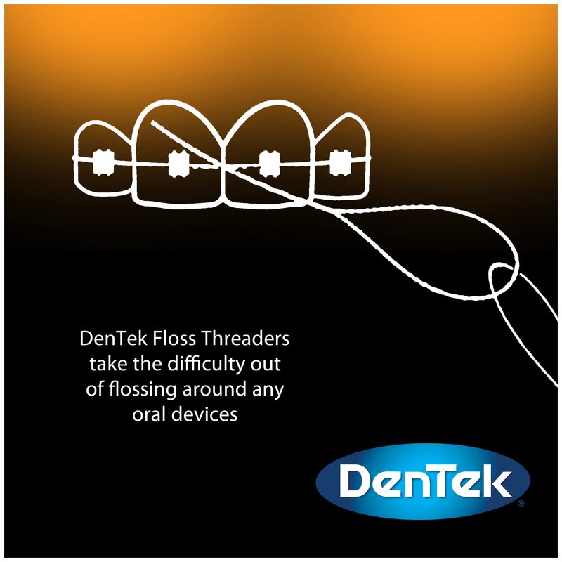 DenTek Floss Threaders for Braces, Bridges & Dental Implants, 50 Count