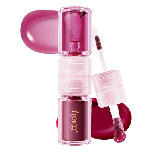 Epielle Dual Lip Tint & Oil - 2-in-1 Korean Lip Plumper in Pinot Noir & Bubble Berry | Long-Lasting Color
