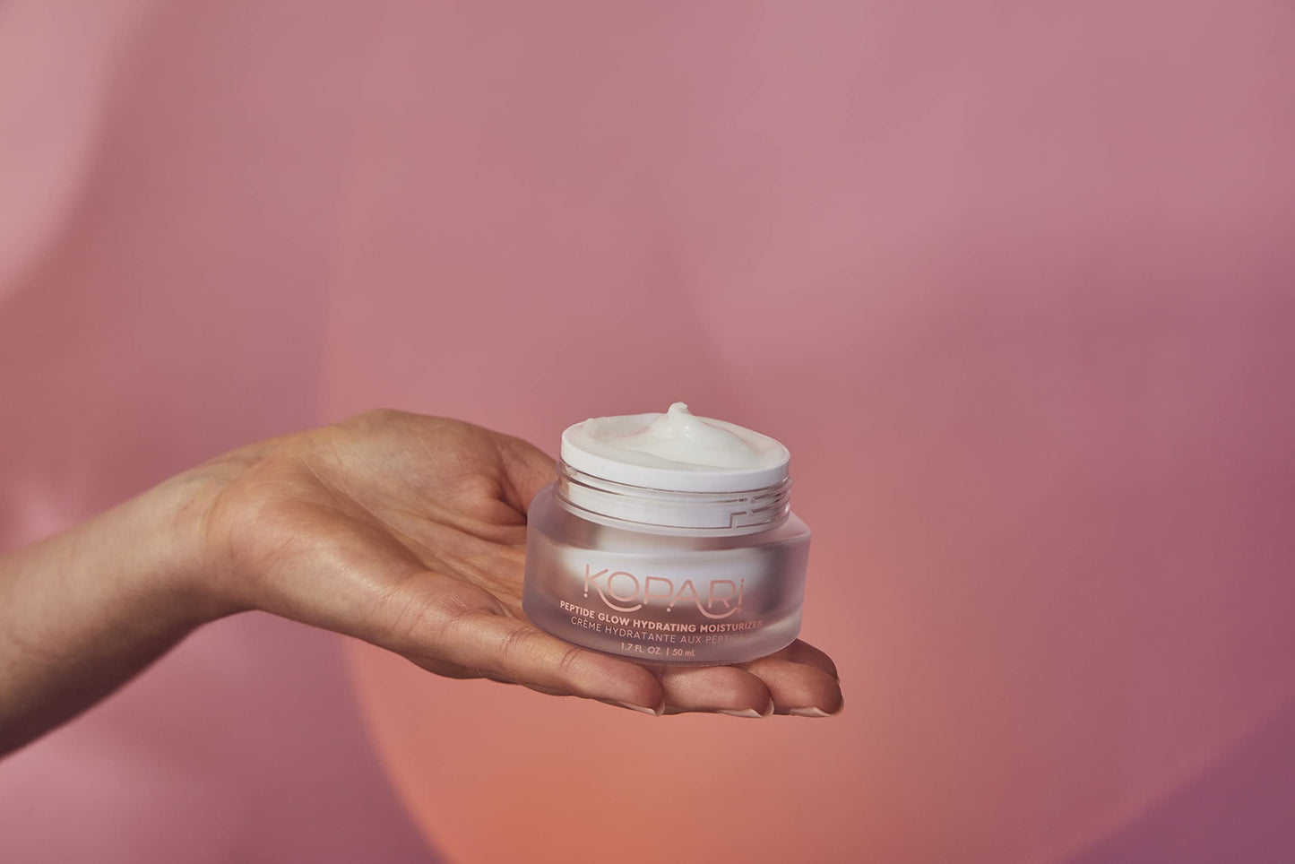 Kopari Peptide Glow Hydrating Moisturizer Face Cream | Hyaluronic Acid, Vegan Coconut Lightweight Cream for Everyday Use, Smooth Skin, Combats Fine Lines and Wrinkles | Cruelty-Free 1.7 oz