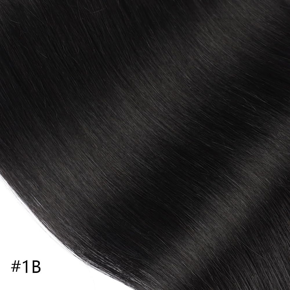ORIGEN Clip in Hair Extensions Real Human Hair Clips ins Remy Hair Extensions for Women Full Head Natural Black 80g 16 Clips 7 Pcs 14 Inches