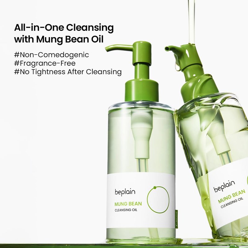 Beplain Mung Bean Cleansing Oil - Gentle Makeup Remover for Sensitive Skin | Deep Pore Cleansing & Blackhead Care | 6.76 fl. oz.