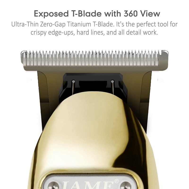 ciwellu Professional Hair Trimmer Cordless Outlining Trimmer T Liners Clippers for Men Rechargeable LED Display Zero Gapped Trimmers for Barbers（Gold