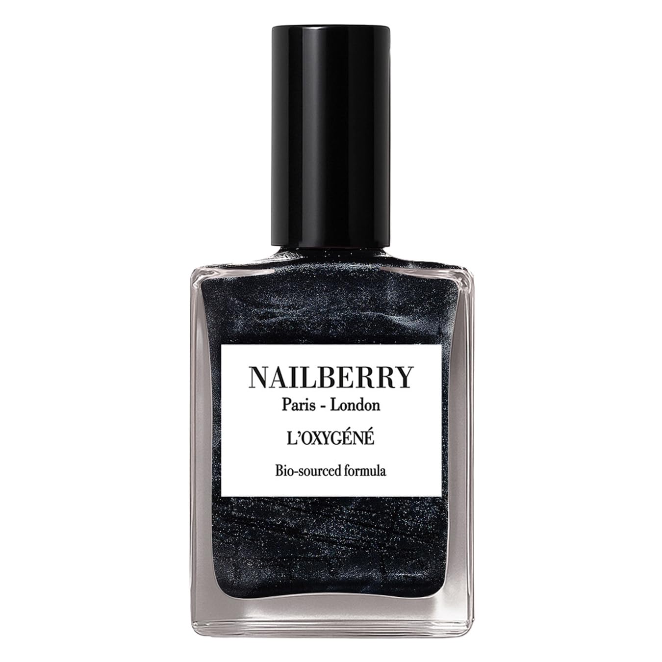 Nailberry L'Oxygéné Oxygenated Nail Lacquer - Gray Black Semi-Sheer Polish | UV Protected & Vegan | 15 ml