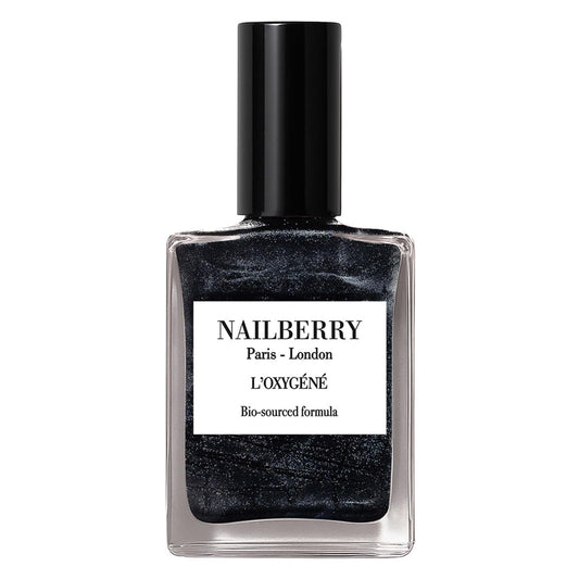 Nailberry L'Oxygéné Oxygenated Nail Lacquer - Gray Black Semi-Sheer Polish | UV Protected & Vegan | 15 ml