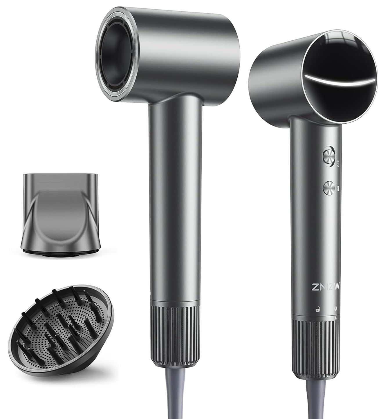 High Speed Ionic Hair Dryer, 160,000 RPM Professional Brushless Motor Blow Dryer for Fast Drying, 500M Negative Ions for Frizz-Free Shine, Quiet & Lightweight with Magnetic Diffuser & Nozzle