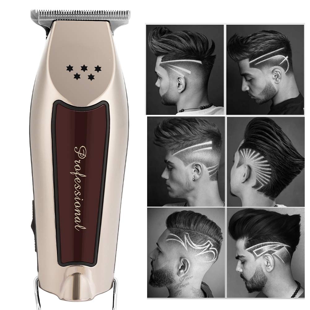 JoyGlow Cordless T-Blade Trimmer - 5 Star Compact Precision Trimmer for Lining & Close Trimming, Professional Hair Cutting Kit for Barbers and Stylists (Silver)