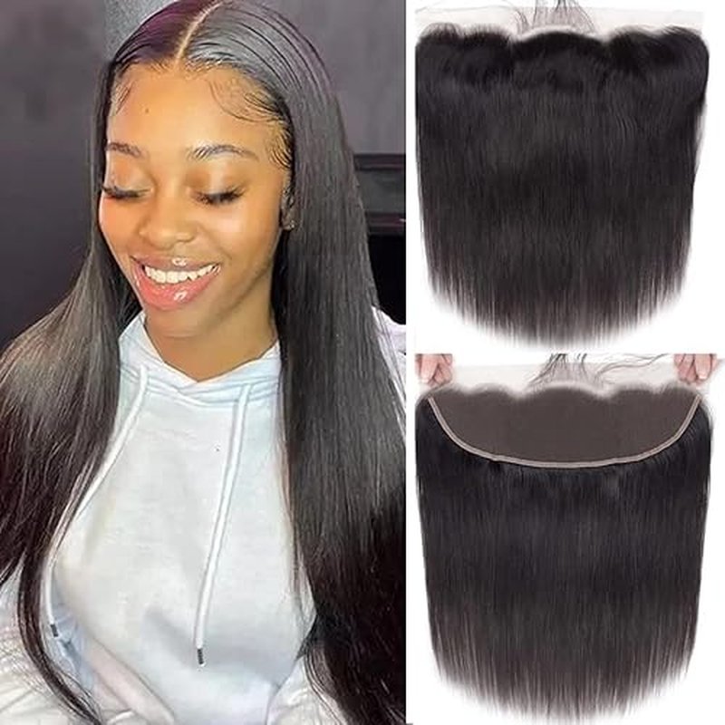 13x4 Hd Transparent Lace Frontal Closure Cheap Straight 100% Unprocessed Brazilian Virgin Human Hair Closures For Black Women Ear To Ear HD Lace Frontal Closure Free Part Pre Plucked With Baby Hair