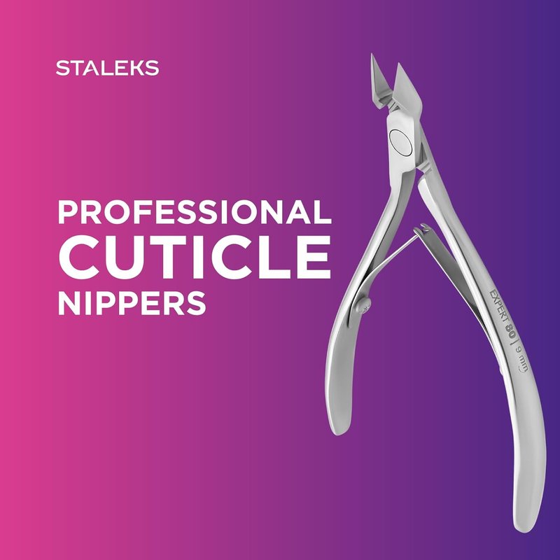 STALEKS PRO Cuticle Nippers 9mm - Professional Stainless Steel Manicure Tool