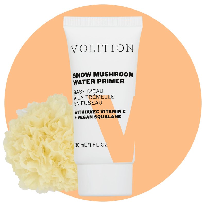 Volition Beauty Snow Mushroom Water Primer with Vitamin C + Vegan Squalane | Silicone-Free Formula to Mattify, Blur & Smooth | Visibly Minimizes Lines & Pores | Soothes Redness & Extends Makeup Wear