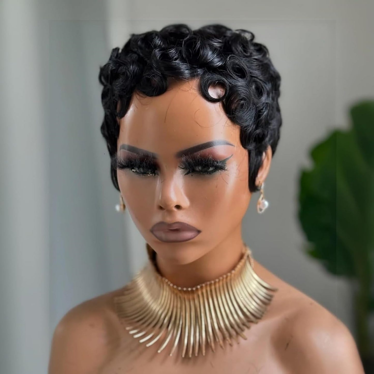 Short Curly Human Hair Wigs for Black Women - Pixie Cut Brazilian Remy Hair