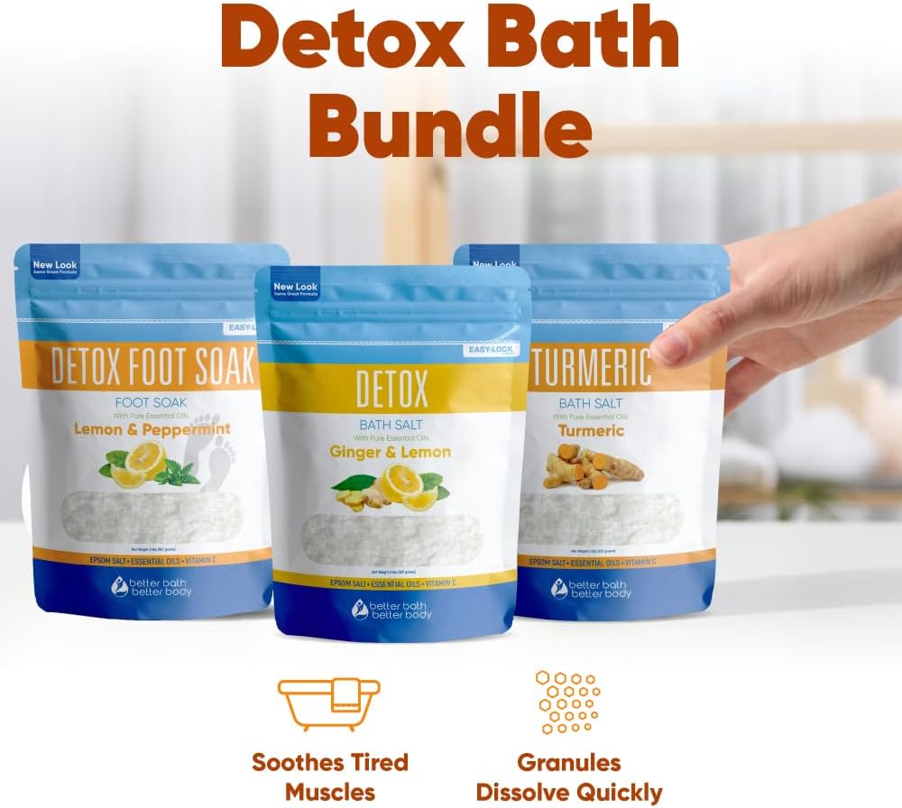 Detox Bath Bundle | 3-Pack Detoxifying Soaks with Epsom Salt & Essential Oils - 2 Lbs Each