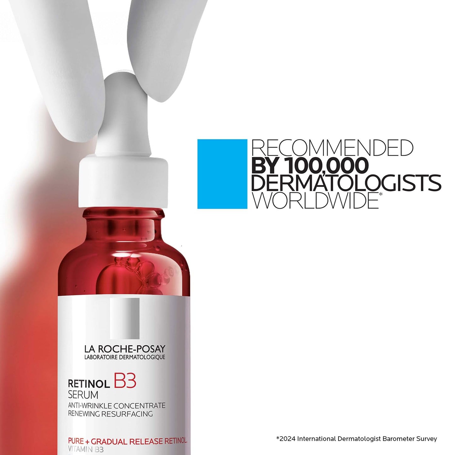 La Roche-Posay Pure Retinol Face Serum with Niacinamide (Vitamin B3) & Hyaluronic Acid | Gentle Anti-Aging Retinol Serum for Fine Lines & Wrinkles | Dermatologist Tested for Sensitive Skin, 1.0 fl oz