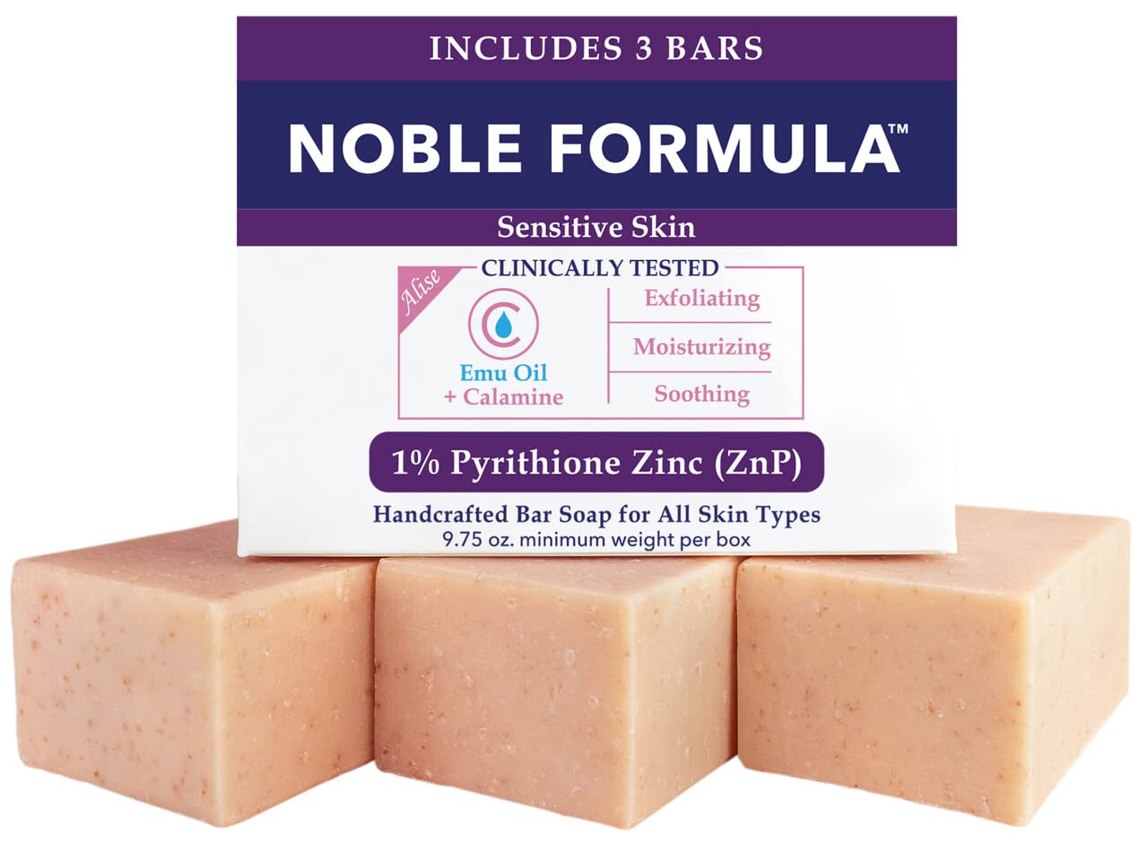 Noble Formula Zinc Pyrithione Soap, Emu Oil & Calamine, 3 Bars (9.75 oz)
