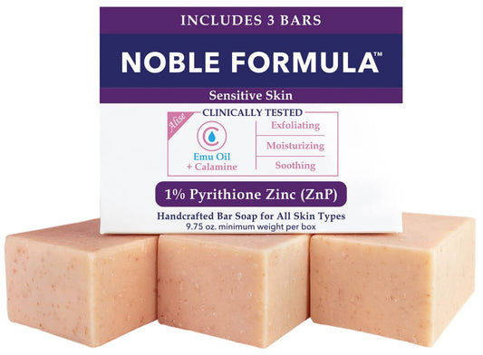 Noble Formula Zinc Pyrithione Soap, Emu Oil & Calamine, 3 Bars (9.75 oz)
