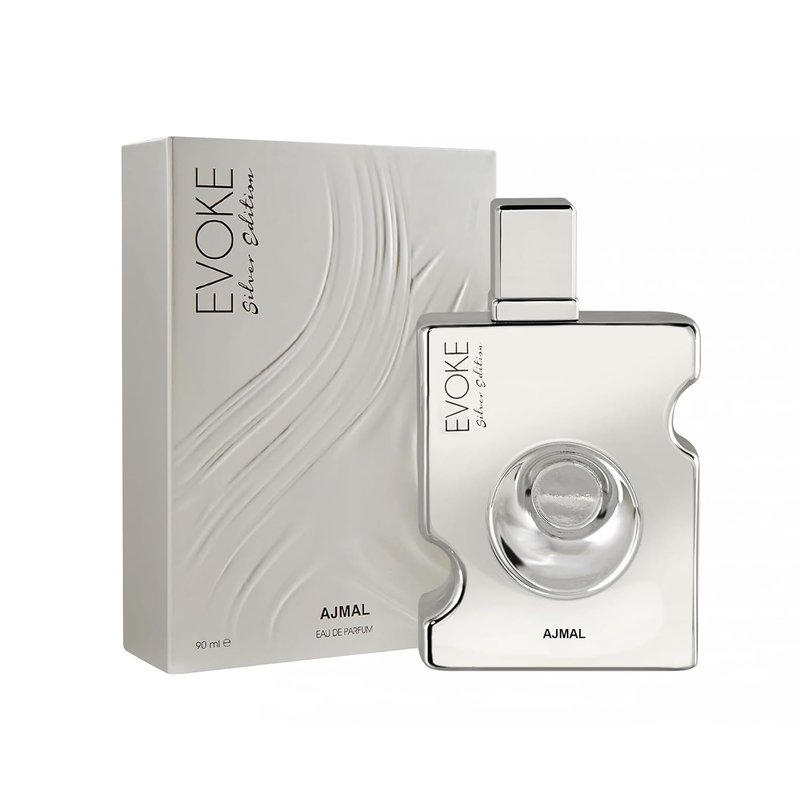 Ajmal Evoke Silver Edition Eau De Parfum Spray for Men - 3 Ounce Fragrance