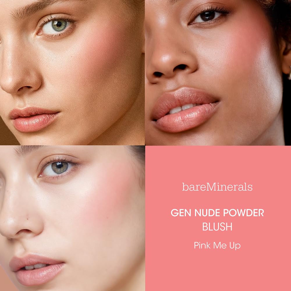 bareMinerals Gen Nude Powder Blush, Pink Me Up, 0.21 oz