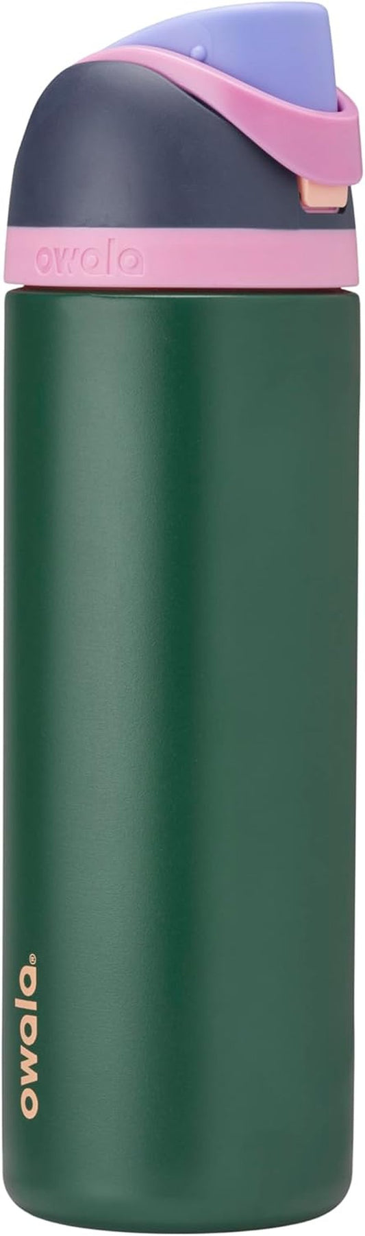 Owala FreeSip Insulated Stainless Steel Water Bottle - 24 oz, BPA-Free, Blue/Green Forest Fairy for Sports & Travel
